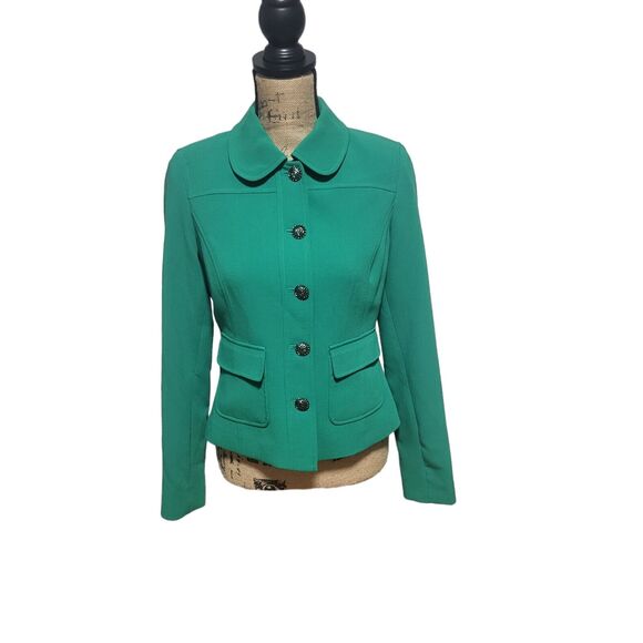 Karl Lagerfeld kelly green long sleeve button front blazer, size 2 - Picture 1 of 6
